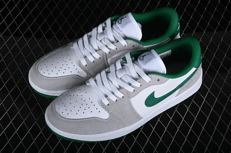 All categories Air Jordan Jordan series basketball shoes Air Jordan 1 Low G version pure original Air Jordan 1 Low Golf AJ1 Joe 1 new golf version gray white green color DD9315-112